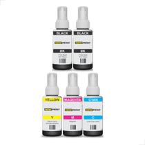 Kit 5 Refil Tinta Compatível Epson 664 L395 L120 L355 L365 L375 L380 L395 L455 L396 L1300 T664
