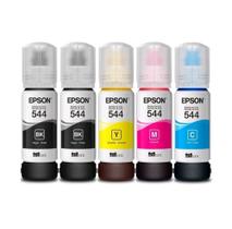 Kit 5 refil tinta original de uso t544 l3110 l3250 l3150 l3210 b m c y