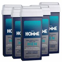 Kit 5 Refis Cera Depilatória Roll-on Masculina 100g - Depil Homme