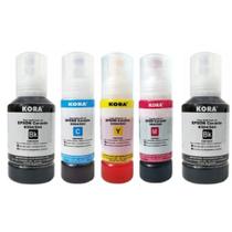 Kit 5 Refis de Tinta Compatível 504 / 544 Corante Kora 2 Pretos 127ml Ciano Magenta Amarelo 70ml Kit 5 Refis de Tinta Compatível 504 / 544 Corante Kora 2 Pretos 127ml Ciano Magenta Amarelo 70ml