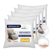 Kit 5 Refis Enchimento de Almofada Fibra Siliconada 50x50cm Antialérgica Antimofo Cheia Super Macia Kit 5 Refis Enchimento de Almofada Fibra Siliconada 50x50cm Antialérgica Antimofo Cheia Super Macia