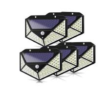 Kit 5 Refletor Com Placa Solar Sensor Automático 100leds Kit 5 Refletor Com Placa Solar Sensor Automático 100leds