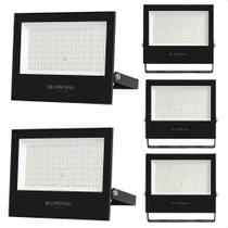 Kit 5 Refletor de LED Slim TECH 100W 4100K Neutro Suave Preto Bivolt Blumenau Iluminação Kit 5 Refletor de LED Slim TECH 100W 4100K Neutro Suave Preto Bivolt Blumenau Iluminação