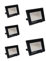 kit 5 Refletor Led 100w Holofote bivolt Prova Dágua Ip66 Branco Frio 6000K