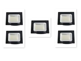 kit 5 Refletor Led 100w Holofote bivolt Prova Dágua Ip66 Branco Frio 6000K