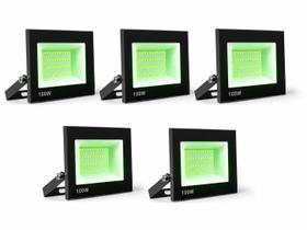 Kit 5 refletor led 100w verde bivolt Kit 5 refletor led 100w verde bivolt