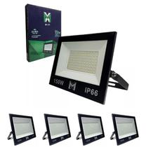 Kit 5 Refletor Led 150w Holofote Prova D'água Frio - Frio (6500K)