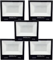 Kit 5 refletor led 200w 6500k bivolt hitec Kit 5 refletor led 200w 6500k bivolt hitec