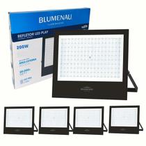 Kit 5 Refletor Led 200w Externo Holofote Grande Ip66 Luz Fria 6500k 110/220v