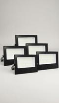 Kit 5 Refletor LED 200W Prova D'água Carcaça Preta