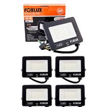 Kit 5 Refletor LED 30W Bivolt, Luz Branca (6.500K) Foxlux