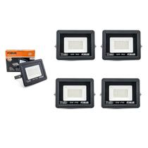 Kit 5 Refletor LED 50W Bivolt Luz Branca (6.500K) Foxlux