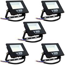 Kit 5 Refletor Led 50w Holofote Branco Frio 6500k IP67 Bivolt VRS Lighting