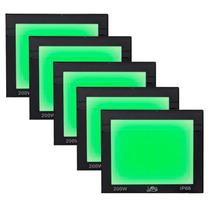 Kit 5 Refletor Led Holofote 200w SMD Verde Bivolt Resistente a água Ideal para Jardim Gramado Ornamental Eventos Casa de Shows