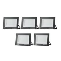 Kit 5 Refletor Projetor Led 21cm Economax Branco Frio 100w Kit 5 Refletor Projetor Led 21cm Economax Branco Frio 100w