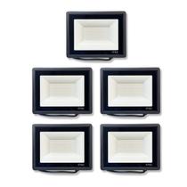 Kit 5 Refletor Slim Led 200w Prova Dágua Bivolt Luz Branca