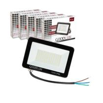 Kit 5 Refletores 100w Goodlux Branco Frio Led 6500k Externo Ip66 Cor Da Carcaça Preto 110v/220v