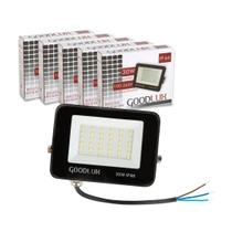 Kit 5 Refletores 30w Goodlux Branco Frio Led 6500k Externo Ip66 Cor Da Carcaça Preto 110v/220v