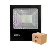 Kit 5 Refletores de Led 200w SMD 6500k Branco Frio IP66