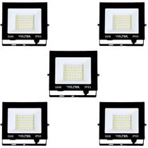 Kit 5 Refletores Holofote 50w Prova d'água 4500lm Volter