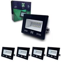 Kit 5 Refletores Led 20w frio 6500k Mx Led ambientes externos