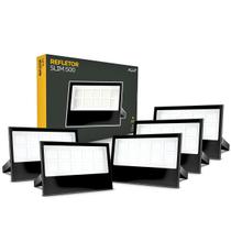 Kit 5 Refletores LED 500W Avant Bivolt IP65 6500K Alumínio para Iluminação Externa
