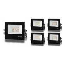 Kit 5 Refletores LED 50W Ultraluz Alto Desempenho e Durabilidade