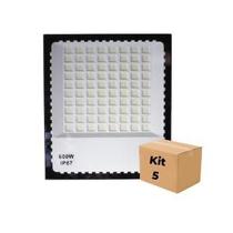 Kit 5 Refletores LED 600w Branco-frio Bivolt Ip67 Kit 5 Refletores LED 600w Branco-frio Bivolt Ip67
