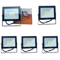 Kit 5 Refletores Led Philips Pila 30w Ip65 Holofote 6500k Kit 5 Refletores Led Philips Pila 30w Ip65 Holofote 6500k