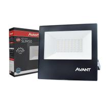 Kit 5 Refletores - Refletor Avant LED 50W, Slim 6,5k, 3750 Lumens, Preto, Bivolt