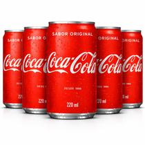 Kit 5 Refrigerante COCA COLA Original Lata 220ml