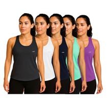 Kit 5 Regata Blusa Feminina DryFit Academia Treino Corrida Fitness Esportiva