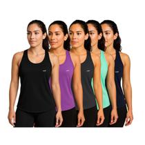 Kit 5 Regata Blusa Feminina DryFit Academia Treino Corrida Fitness Esportiva