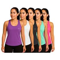 Kit 5 Regata Blusa Feminina DryFit Academia Treino Corrida Fitness Esportiva