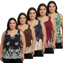 kit 5 Regata Feminina Malha Fria Estampadas Excelente Para Seu Dia a Dia