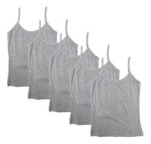 Kit 5 Regatas Básicas Feminina Lisa Cinza