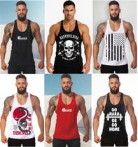 Kit 5 regatas Cavada masculina estampada academia aleatórias