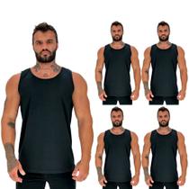 Kit 5 Regatas Clássicas MXD Conceito Slim Cores Básicas e Mescladas Lisas