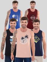 Kit 5 Regatas Estampadas Básicas 100%Algodão Verão 2025