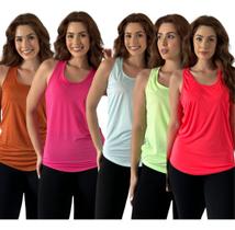 Kit 5 Regatas Femininas Dry Fit Academia Atacado Básica