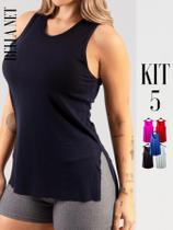 KIT 5 Regatas Femininas para Academia Regatas Fitness Tapa Bumbum Lindas Cores KIT 5 Regatas Femininas para Academia Regatas Fitness Tapa Bumbum Lindas Cores