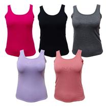 Kit 5 Regatas Plus Size Alça Larga Blusa Básica Feminina Kit 5 Regatas Plus Size Alça Larga Blusa Básica Feminina