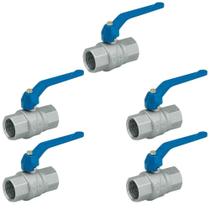 Kit 5 Registros Esfera Docol 1 1/4 Cromado Alavanca Azul