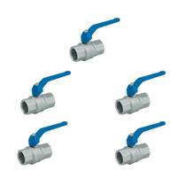 Kit 5 Registros Esfera Docol 1 Polegada Alavanca Azul