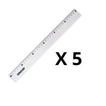 Kit 5 Régua Escolar Transparente 30cm Kit 5 Régua Escolar Transparente 30cm