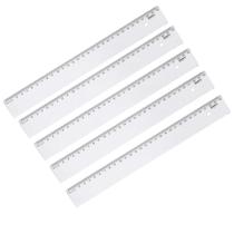 Kit 5 Régua escolar transparente 30cm Maxcril New Line nova Kit 5 Régua escolar transparente 30cm Maxcril New Line nova