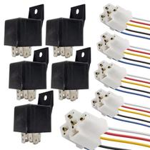 Kit 5 Relé Auxiliar 5 Pinos Universal Automotivo Com Chicote Kit 5 Relé Auxiliar 5 Pinos Universal Automotivo Com Chicote