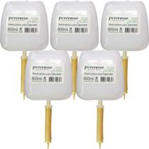 Kit 5 Reservatorio 800Ml Premisse Saboneteira Porta Sabonete