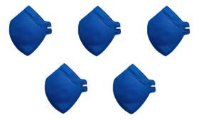 Kit 5 Respirador Máscara Pff2 sem Válvula Carvão Ativado Camper Azul