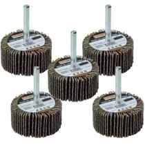 Kit 5 Roda de Lixa com Pino para Furadeira 50x25 Grão 100 - Starfer Kit 5 Roda de Lixa com Pino para Furadeira 50x25 Grão 100 - Starfer
